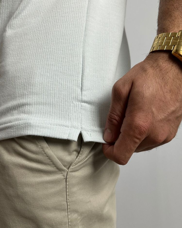 Camisa Texturizada Básica Branco