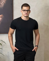 Camisa Texturizada Básica Preto