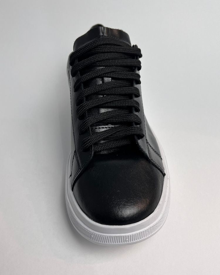 Tênis Boss Preto com Branco Couro