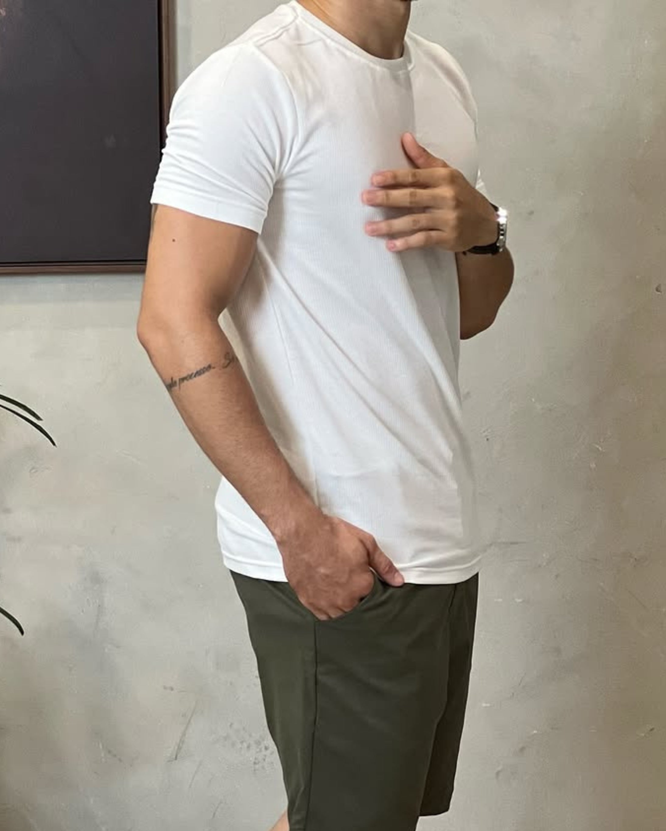 Camisa Texturizada Básica Branco