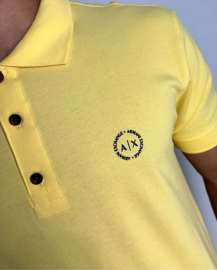 Camisa Armani Exchange Polo Amarela Masculino
