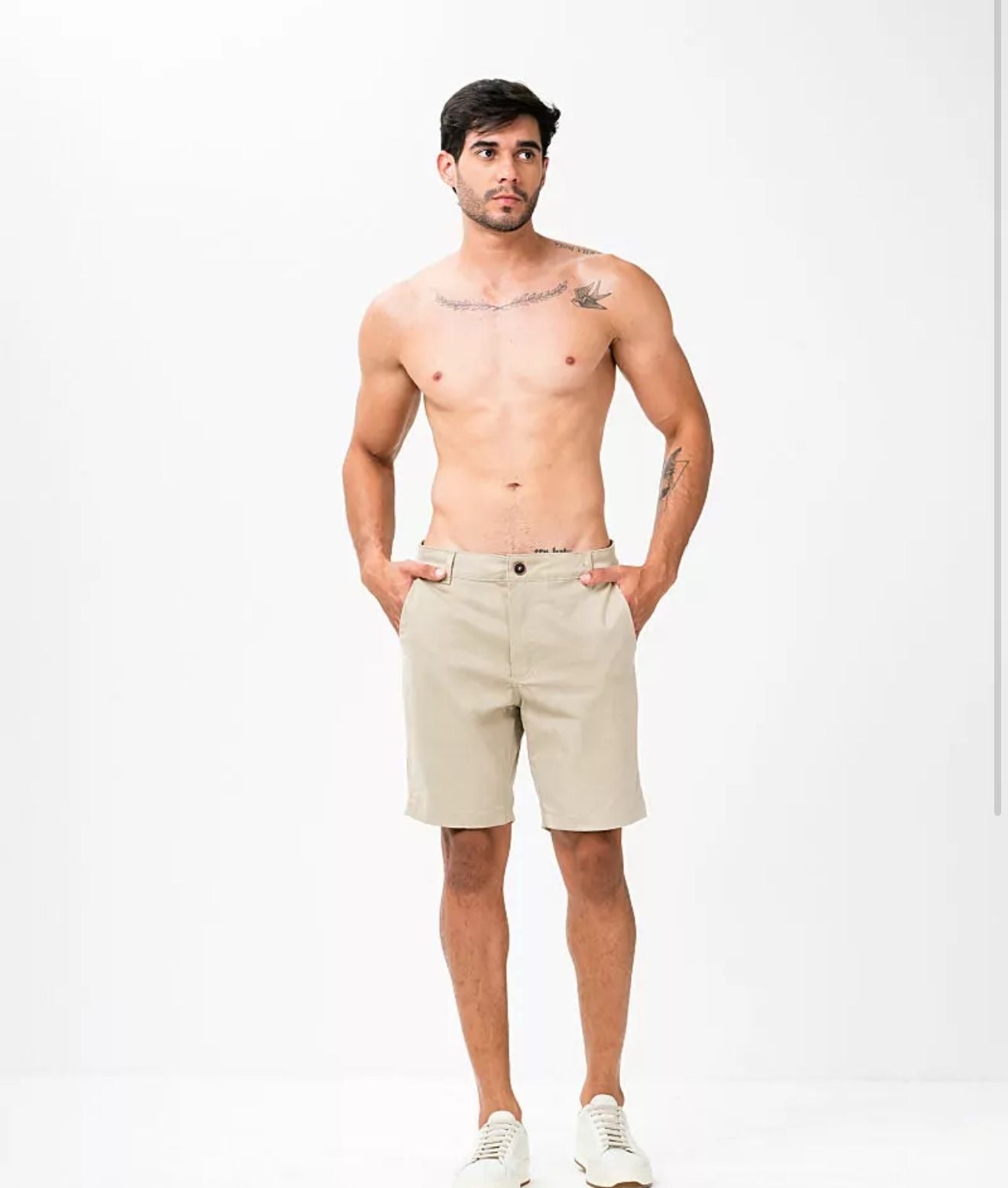 Bermuda alfaiataria areia