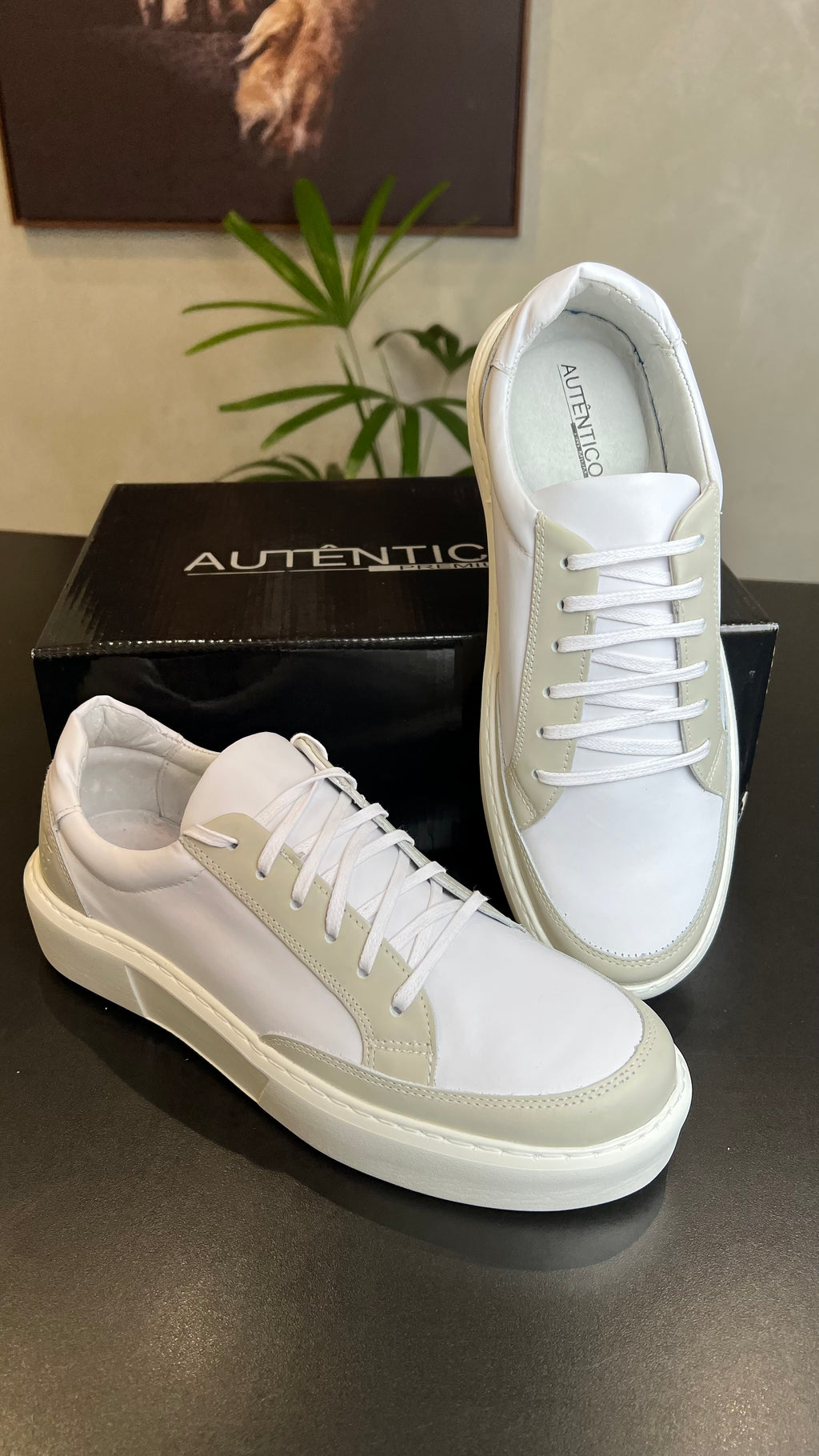 Tênis sneaker couro legítimo AUTÊNTICO