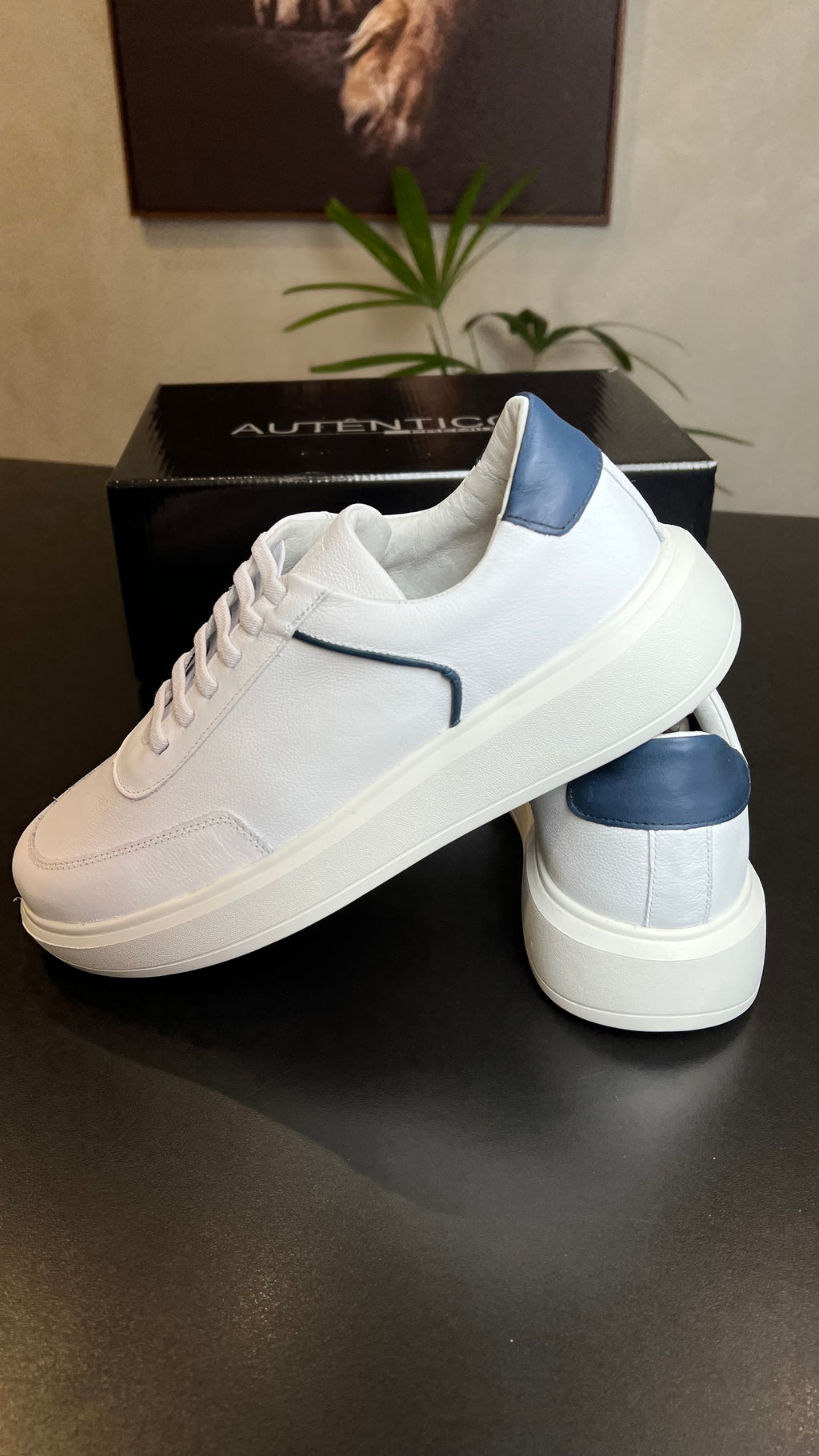 Tênis sneaker couro legítimo AUTÊNTICO