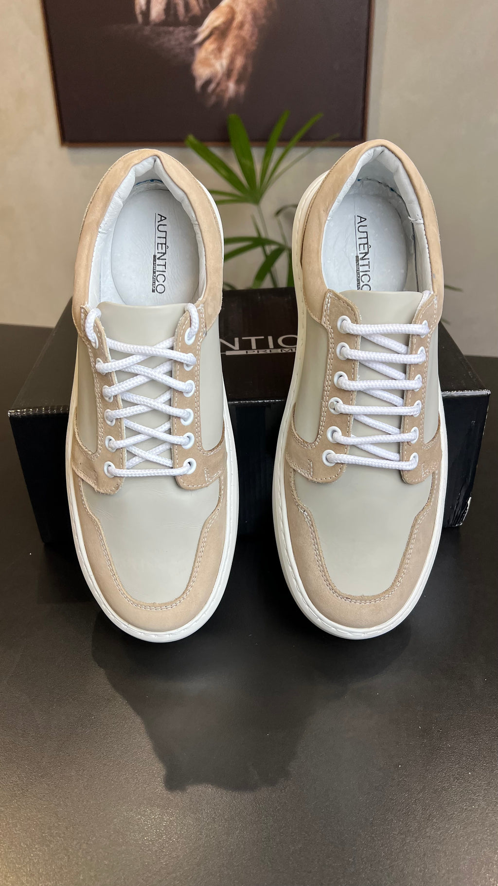 Tênis sneaker couro legítimo AUTÊNTICO