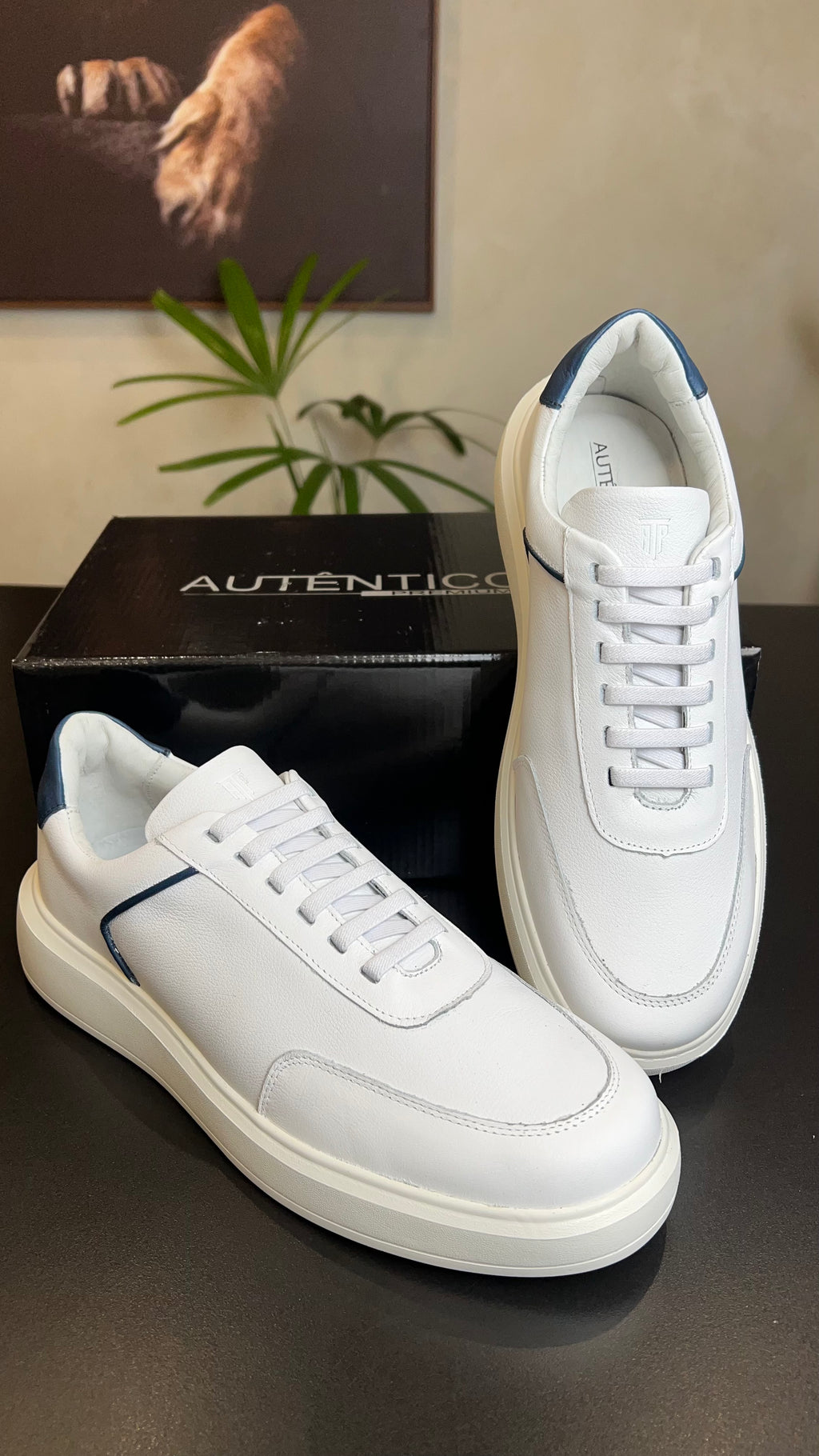 Tênis sneaker couro legítimo AUTÊNTICO