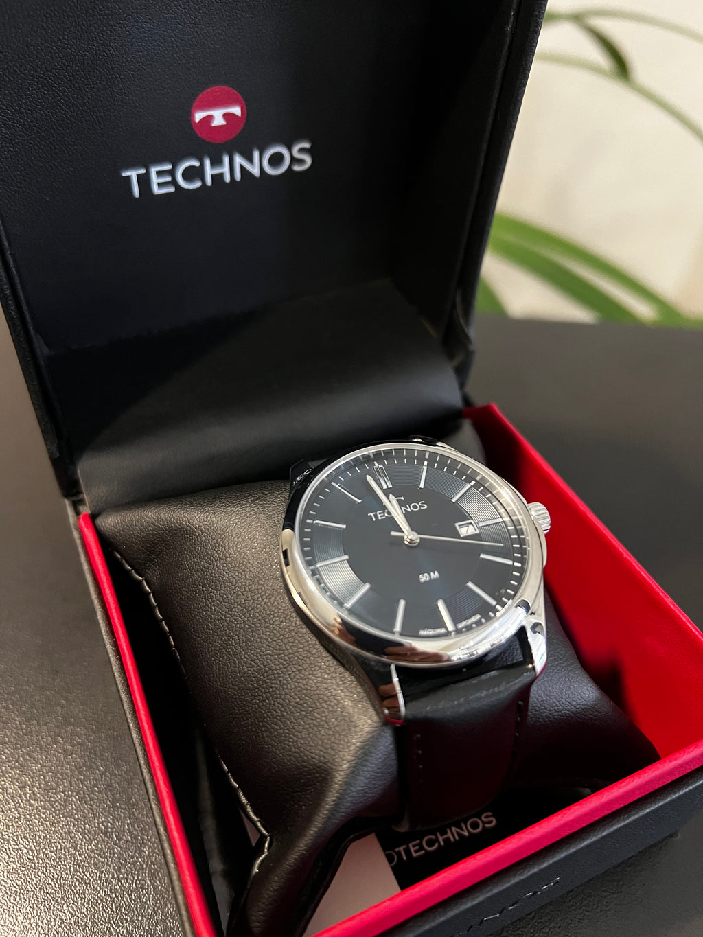 Relógio TECHNOS masculino puls. em aço com caixa