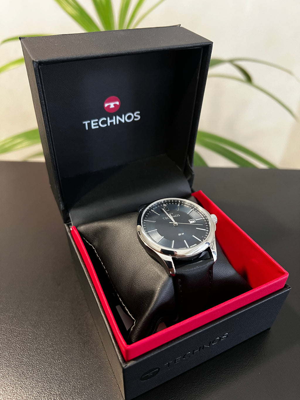 Relógio TECHNOS masculino puls. em aço com caixa