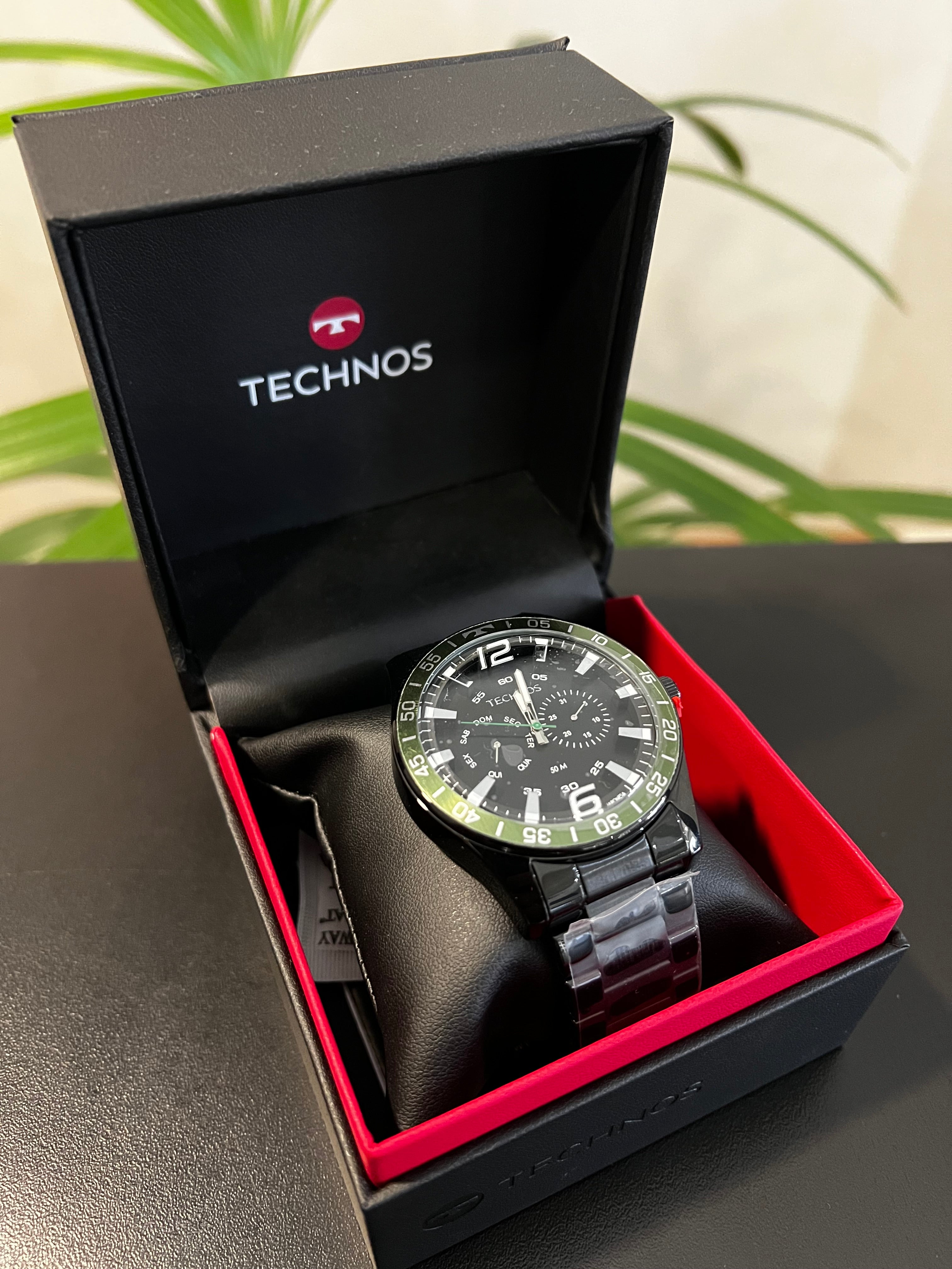 Relógio TECHNOS masculino puls. em aço com caixa