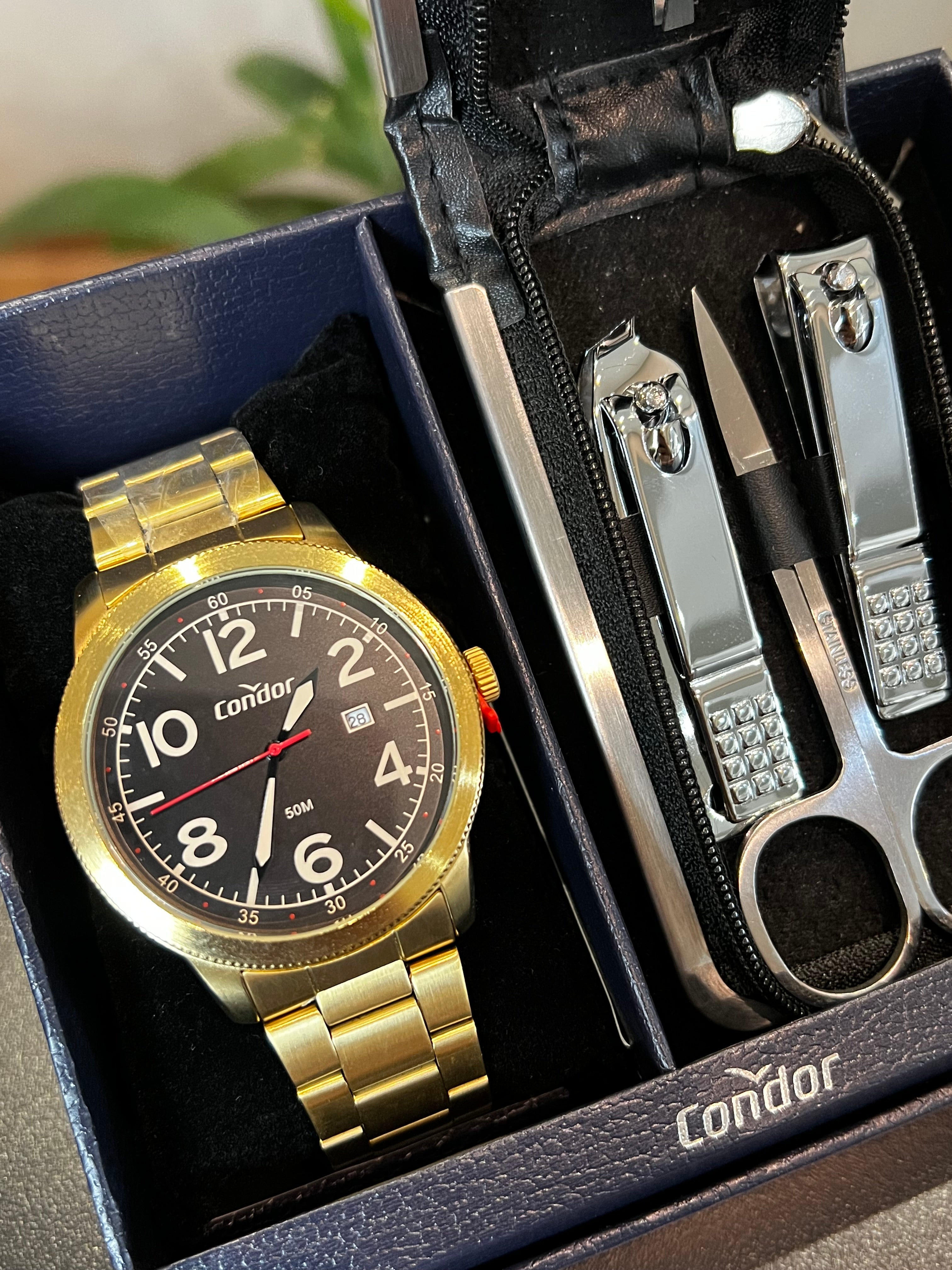 Relógio CONDOR masculino puls. em aço com caixa