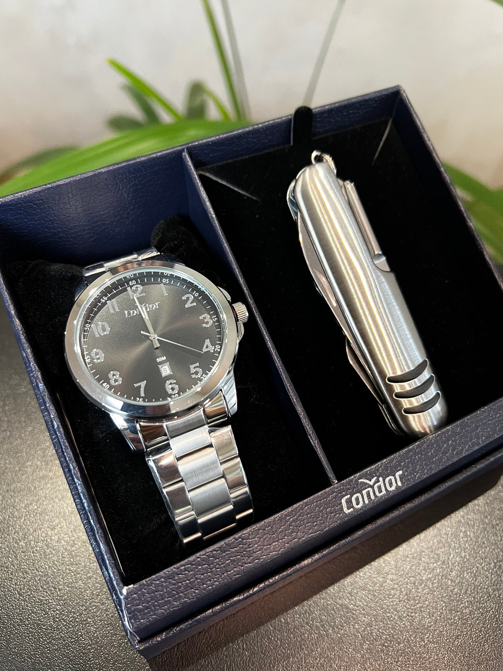 Relógio CONDOR masculino puls. em aço com caixa
