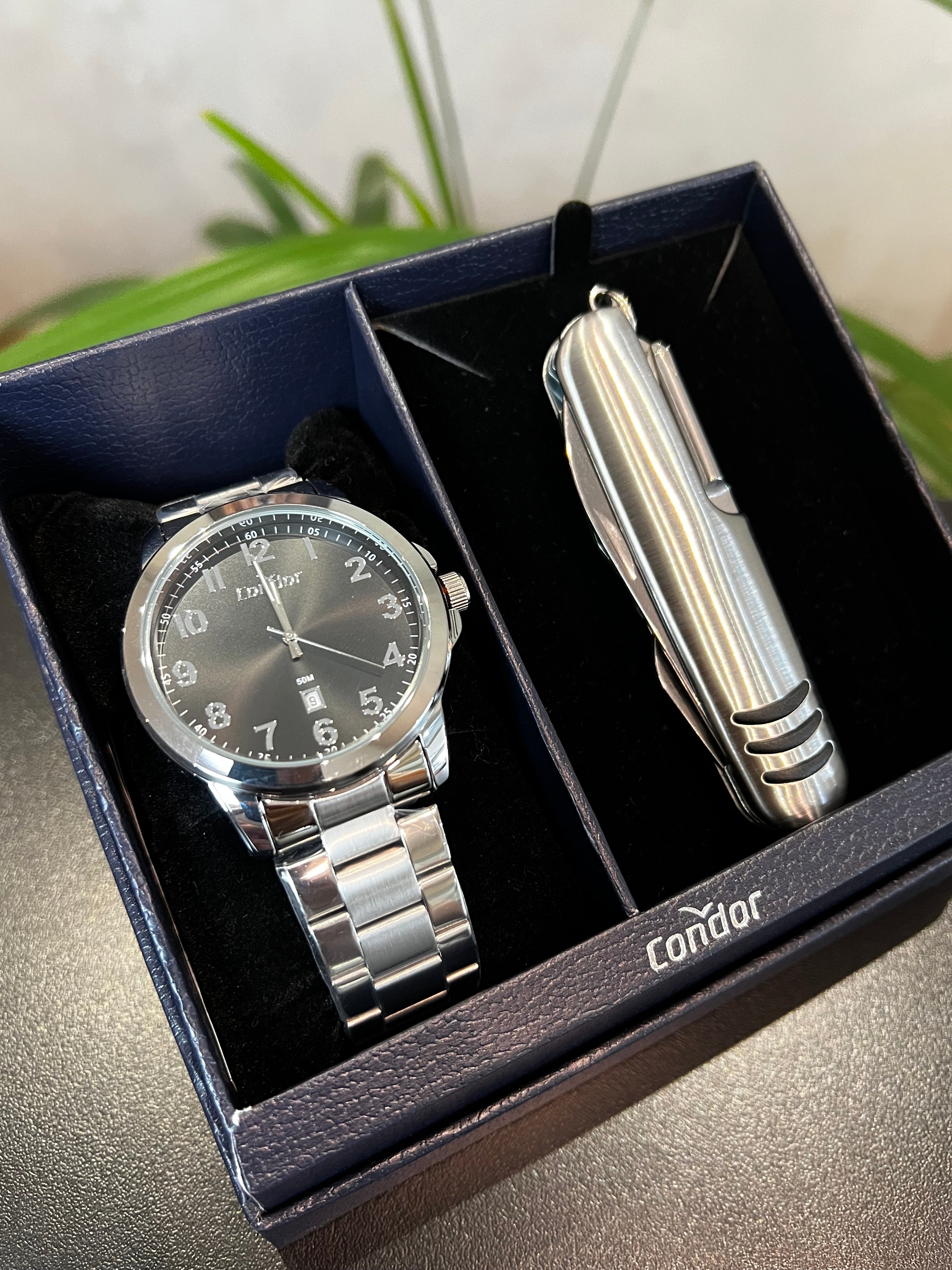 Relógio CONDOR masculino puls. em aço com caixa