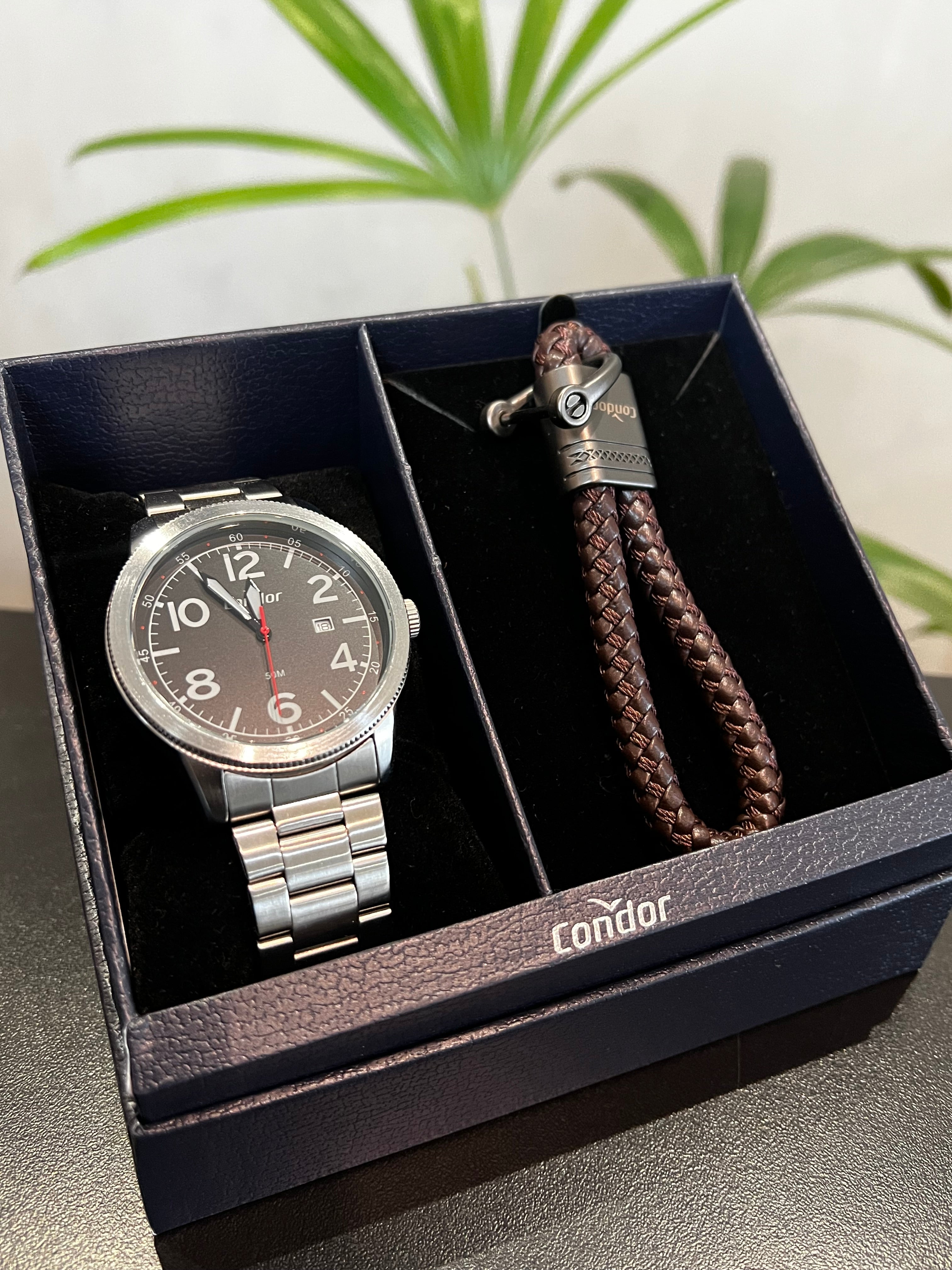 Relógio CONDOR masculino puls. em aço com caixa