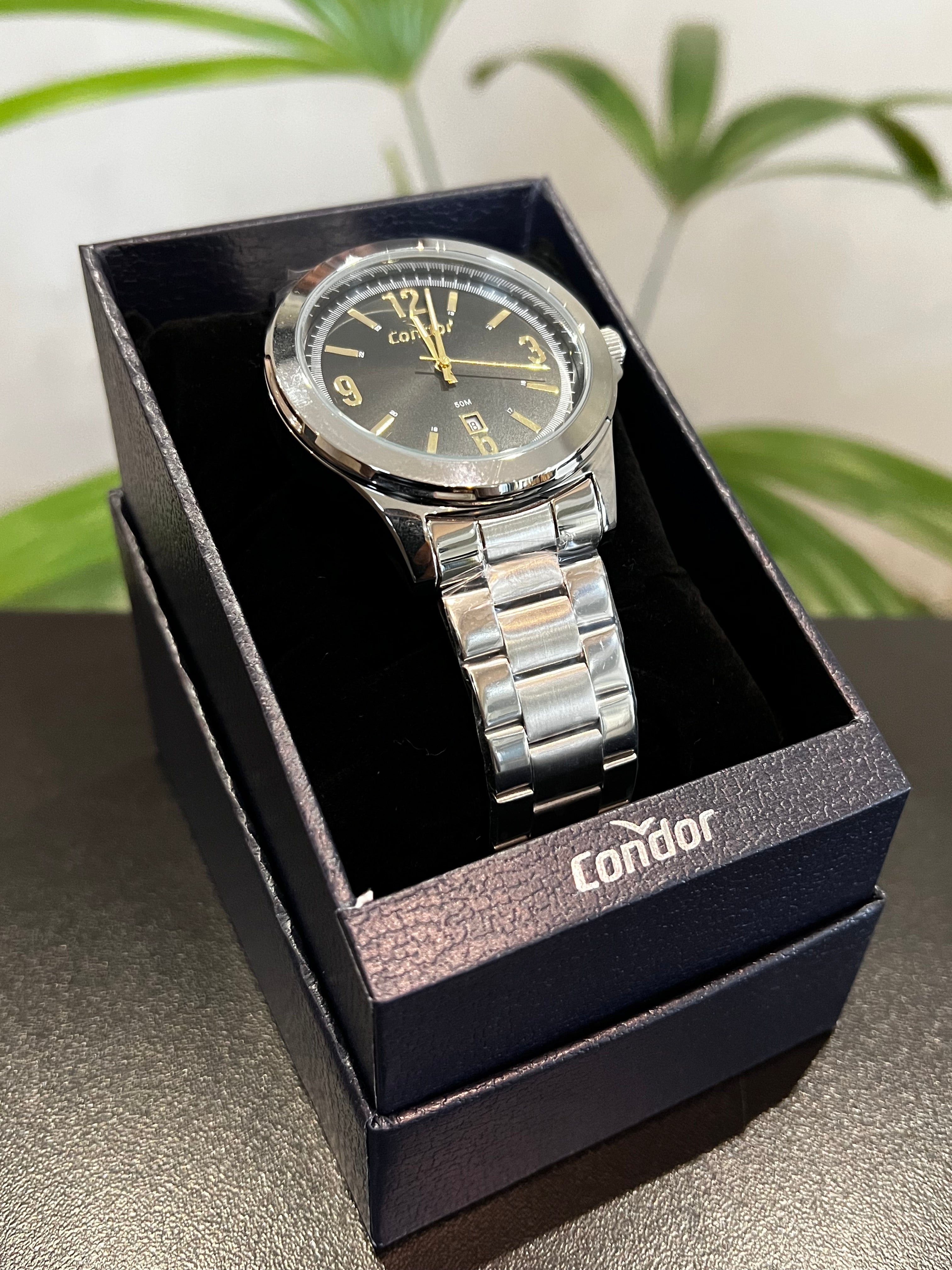 Relógio CONDOR masculino puls. em aço com caixa