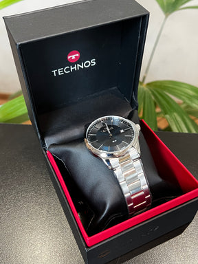 Relógio TECHNOS masculino puls. em aço com caixa