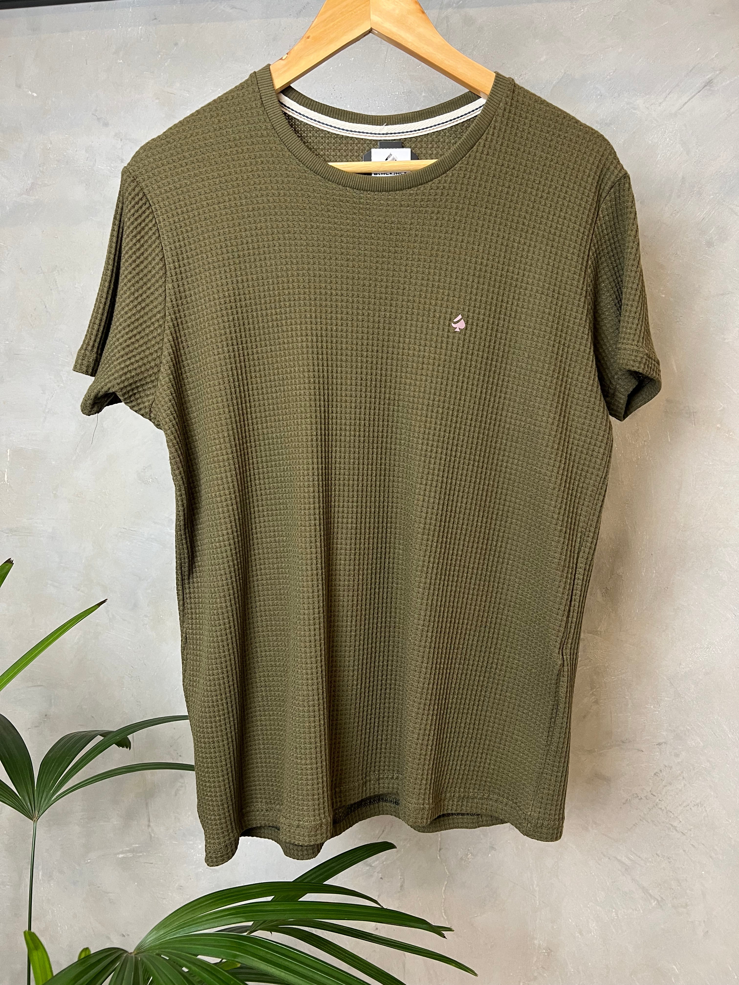 Camisa Texturizada Básica verde militar