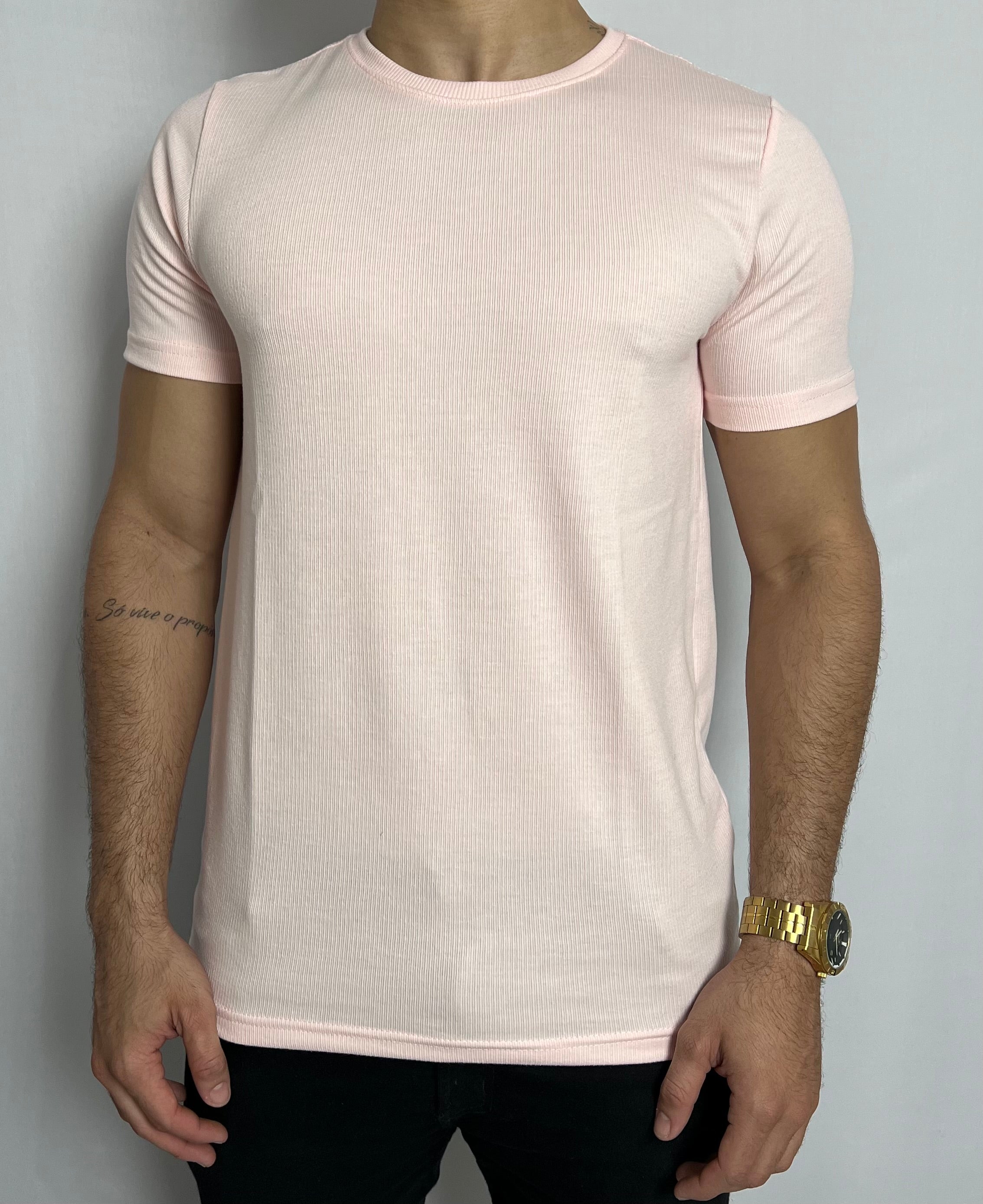 Camisa Texturizada rosa bebê