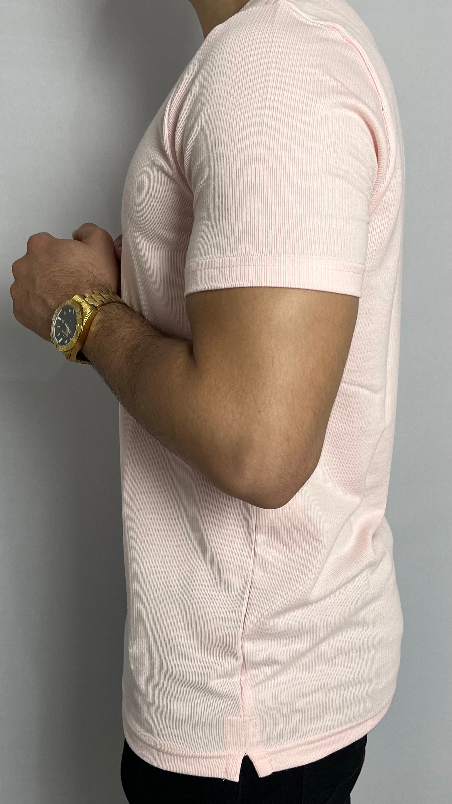 Camisa Texturizada rosa bebê